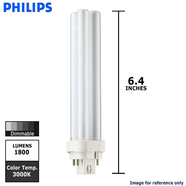 Philips 26w Double Tube 4-Pin G24Q-3 3000K Warm White Fluorescent Light Bulb - Image 2