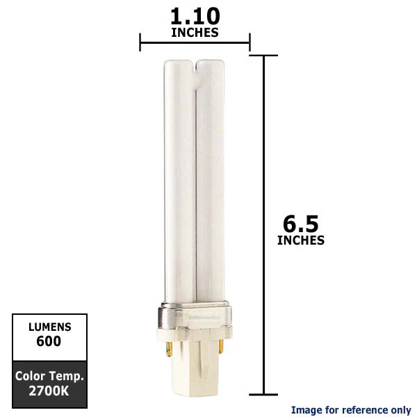 Philips 9w Single Tube 2-Pin G23 2700K Fluorescent Light Bulb - Image 2