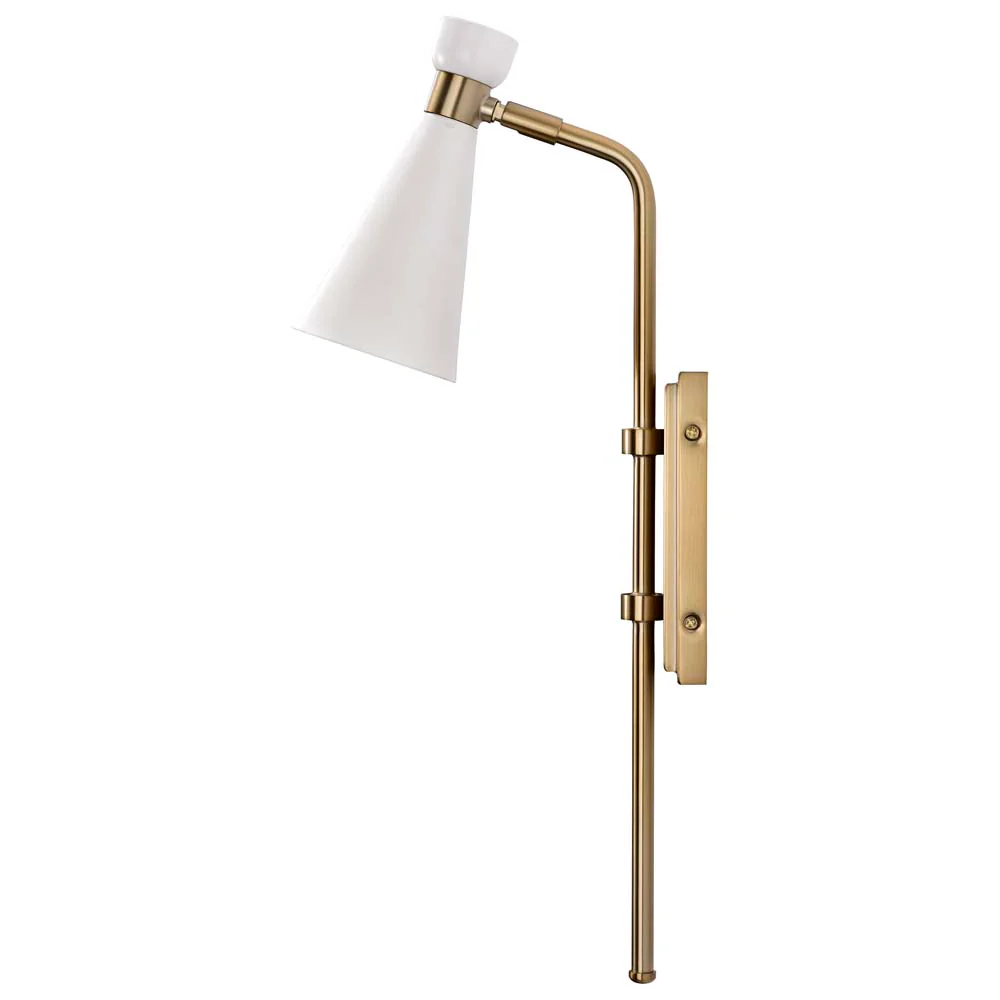 Prospect 1-Light Wall Sconce Matte White with Burnished Brass - Image 5