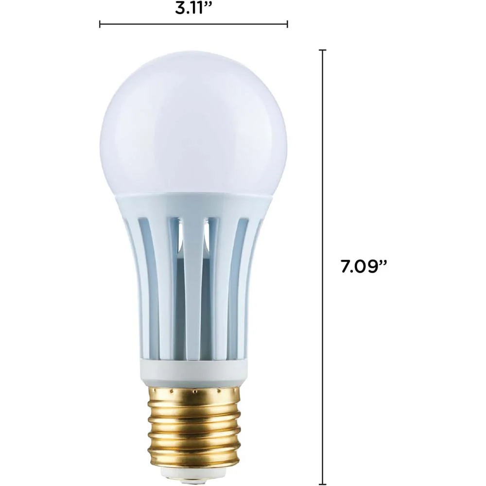 Satco 10/22/34w PS25 LED Three-Way Lamp E39d Mogul Base 5000K White Finish 120v - Image 5