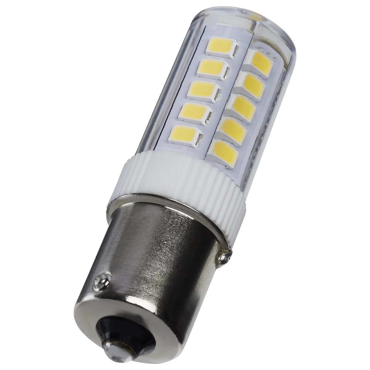 Satco 4.5w T6 LED 12v BA15s Base 5000K Clear Finish Bulb