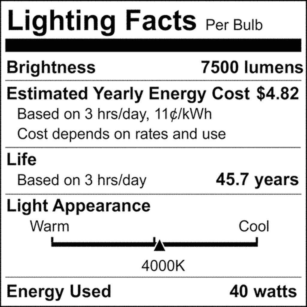 Satco 40w LED HID Replacement ED37 4000K EX39l Base 120-277v Clear Finish Bulb - Image 9