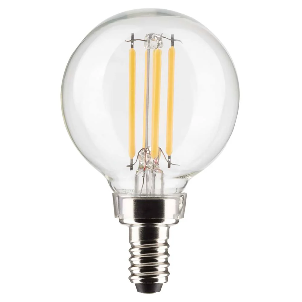 Satco 4w G16.5 Globe Filament LED 3000K Candelabra Base Dimmable - 40w equiv