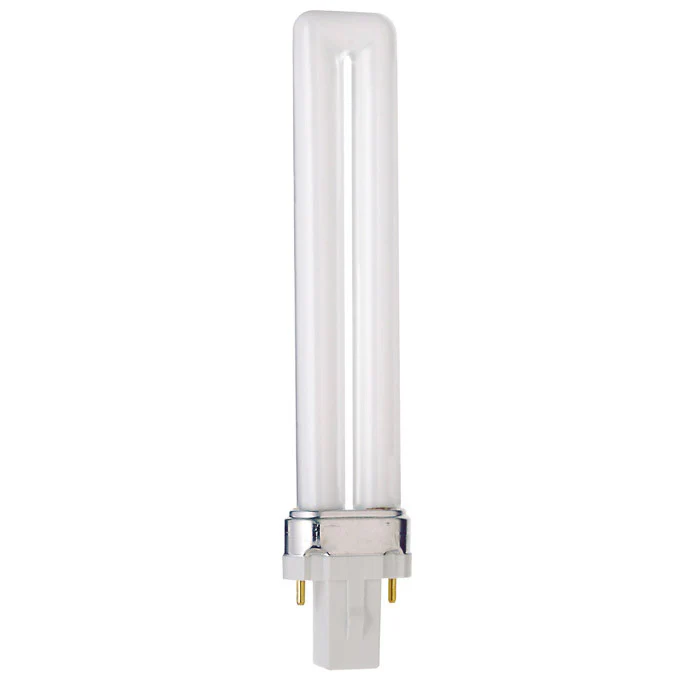 Satco S6706 9W Single Tube 2-Pin G23 Plug-In base 2700K fluorescent bulb