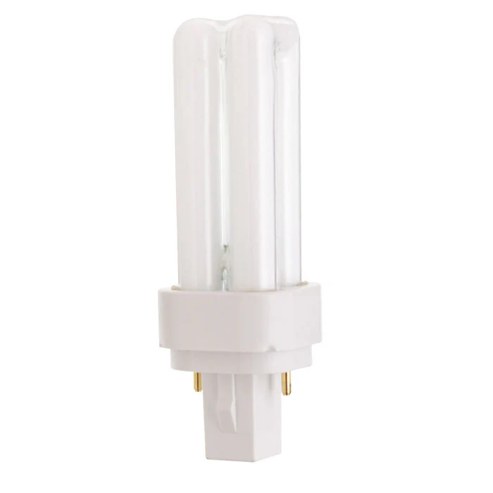 Satco S8314 9W Quad Tube 2-Pin G23-2 Plug-In base 2700K fluorescent bulb