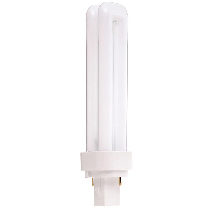 Satco S8323 18W Quad Tube 2-Pin G24D-2 Plug-In base 3500K fluorescent bulb