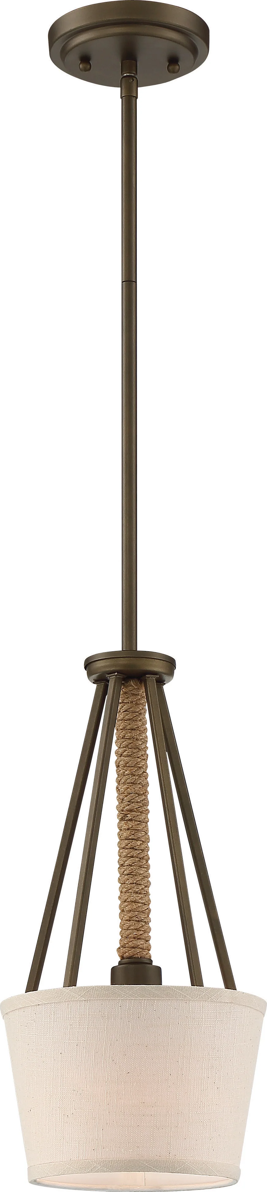 Seneca 1-Light Mini-Pendant Light Fixture in Mahogany Bronze Finish
