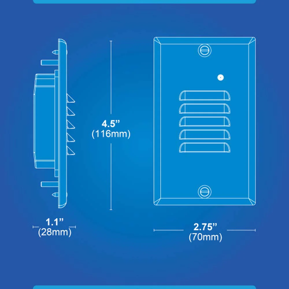 STP2 Louvered White LED Step Light with Photocell - Image 2