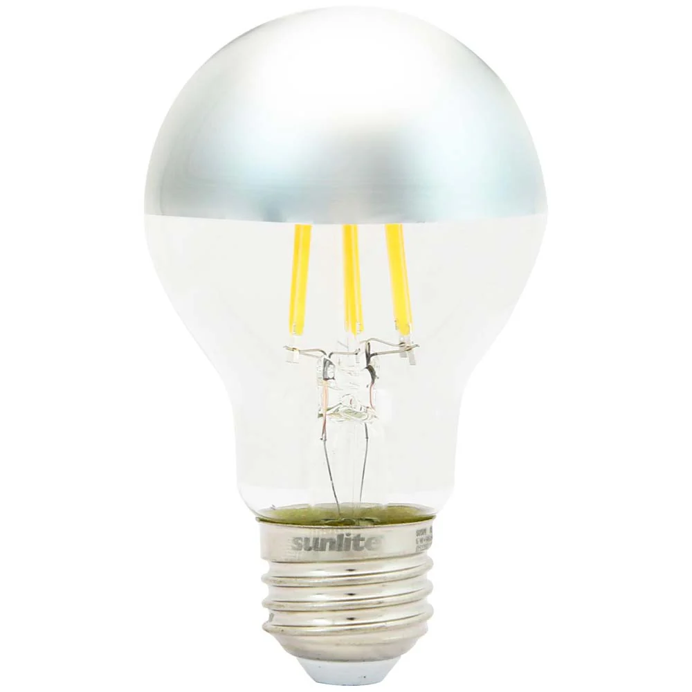 Sunlite 6w A19 LED Silver Bowl Clear Filament Style 2700K Bulb - 40w Equiv