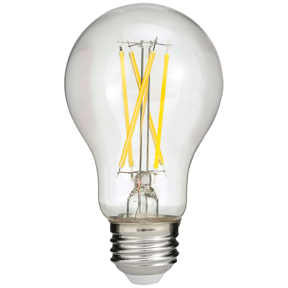 Sunlite 7.6w A19 Clear LED 120v Dimmable 2700K Bulb - Soft White