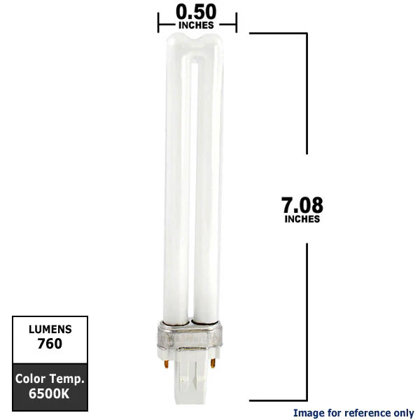Ushio 3000167 - CF13S/865 - 13W - 6500K - 2 Pin GX23 Base - Single Tube CFL - Image 2