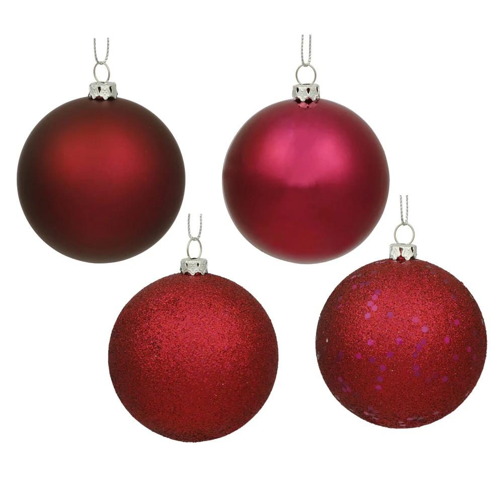 Vickerman 1 in. Wine Ball 4-Finish Asst Christmas Ornament