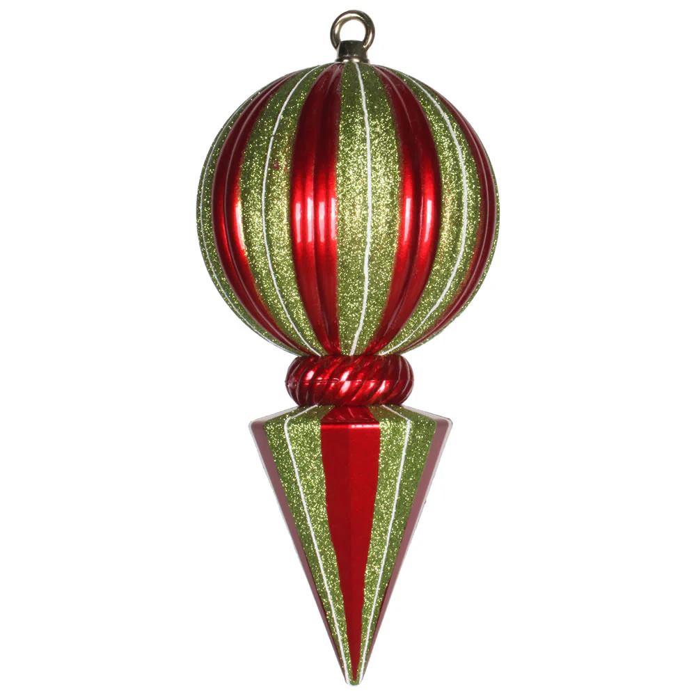 Vickerman 12 in. Red-Lime Finial Christmas Ornament