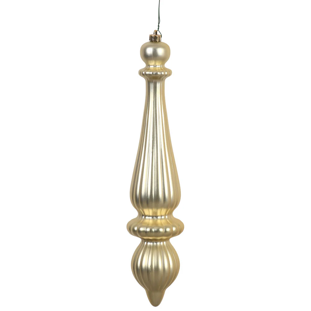 Vickerman 14 in. Champagne Matte Finial Christmas Ornament