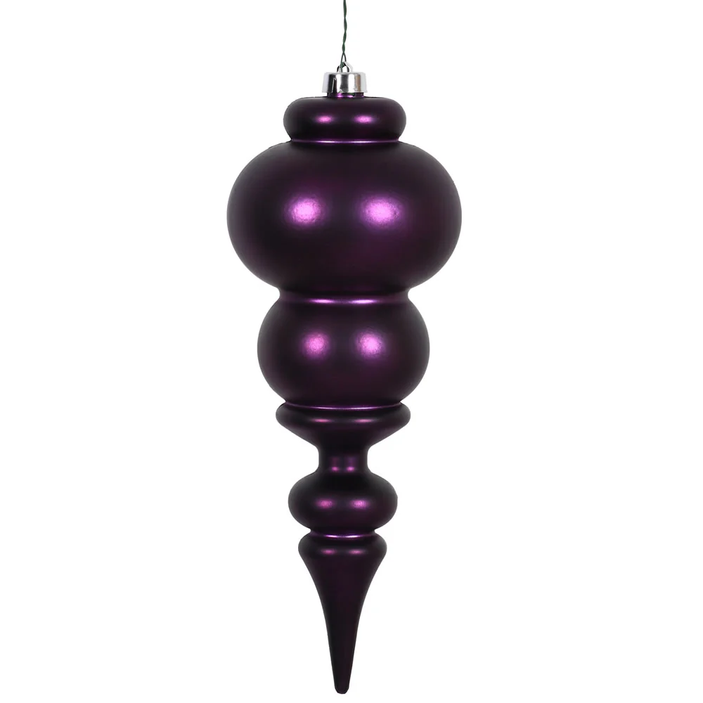 Vickerman 14 in. Plum Matte Finial Christmas Ornament