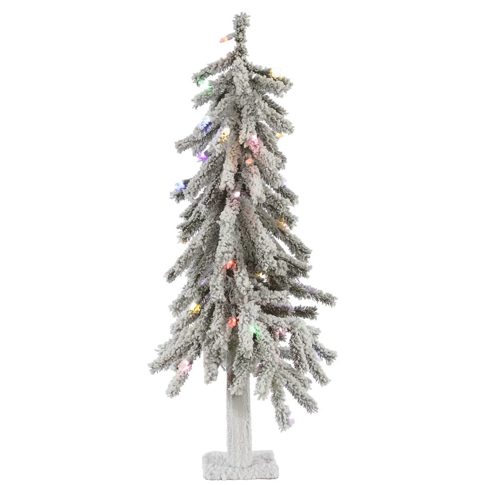 Vickerman 2ft. Alpine Artificial Christmas Tree Multi-Colored LED lights