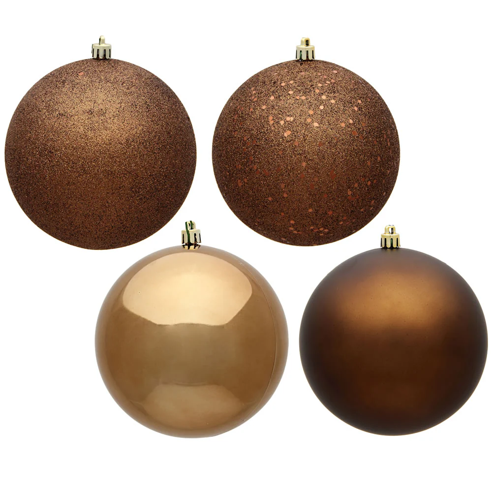 Vickerman 3 in. Mocha Ball 4-Finish Asst Christmas Ornament