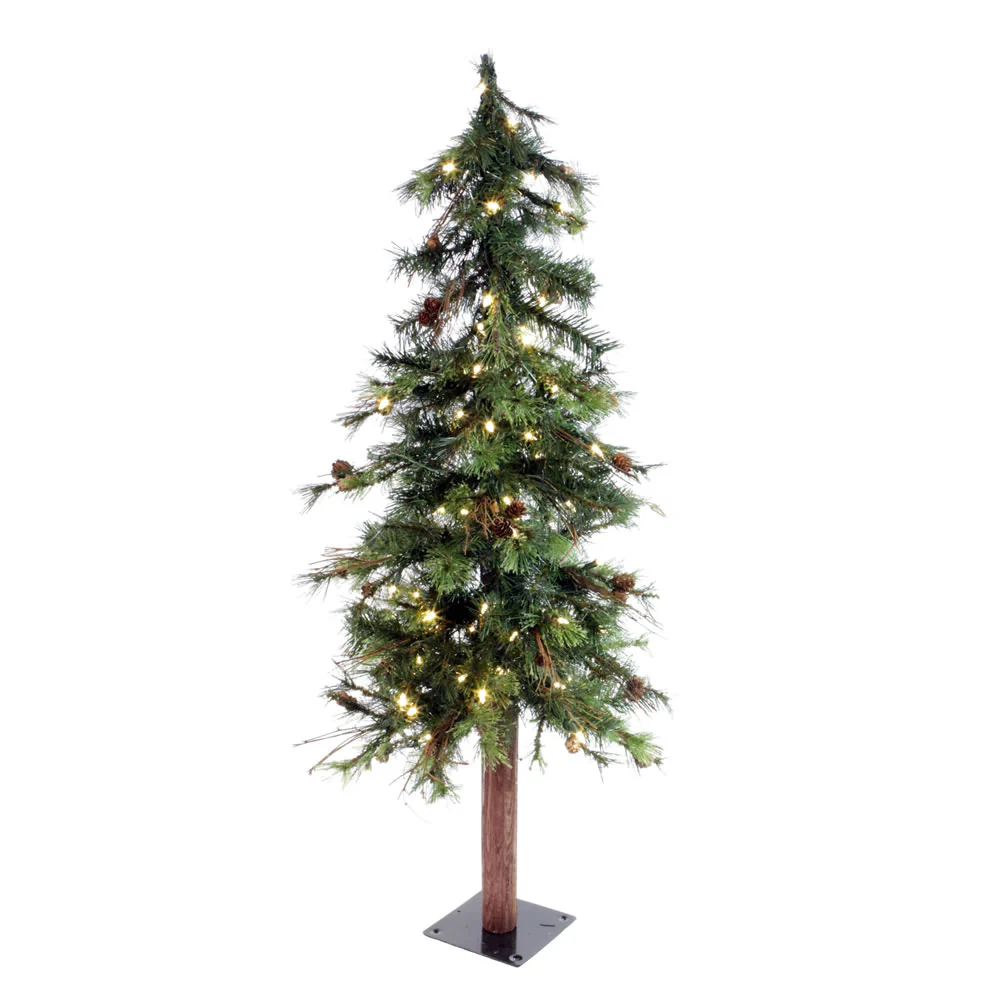 Vickerman 5ft. Mixed Country Alpine Artificial Christmas Tree in LED Lights