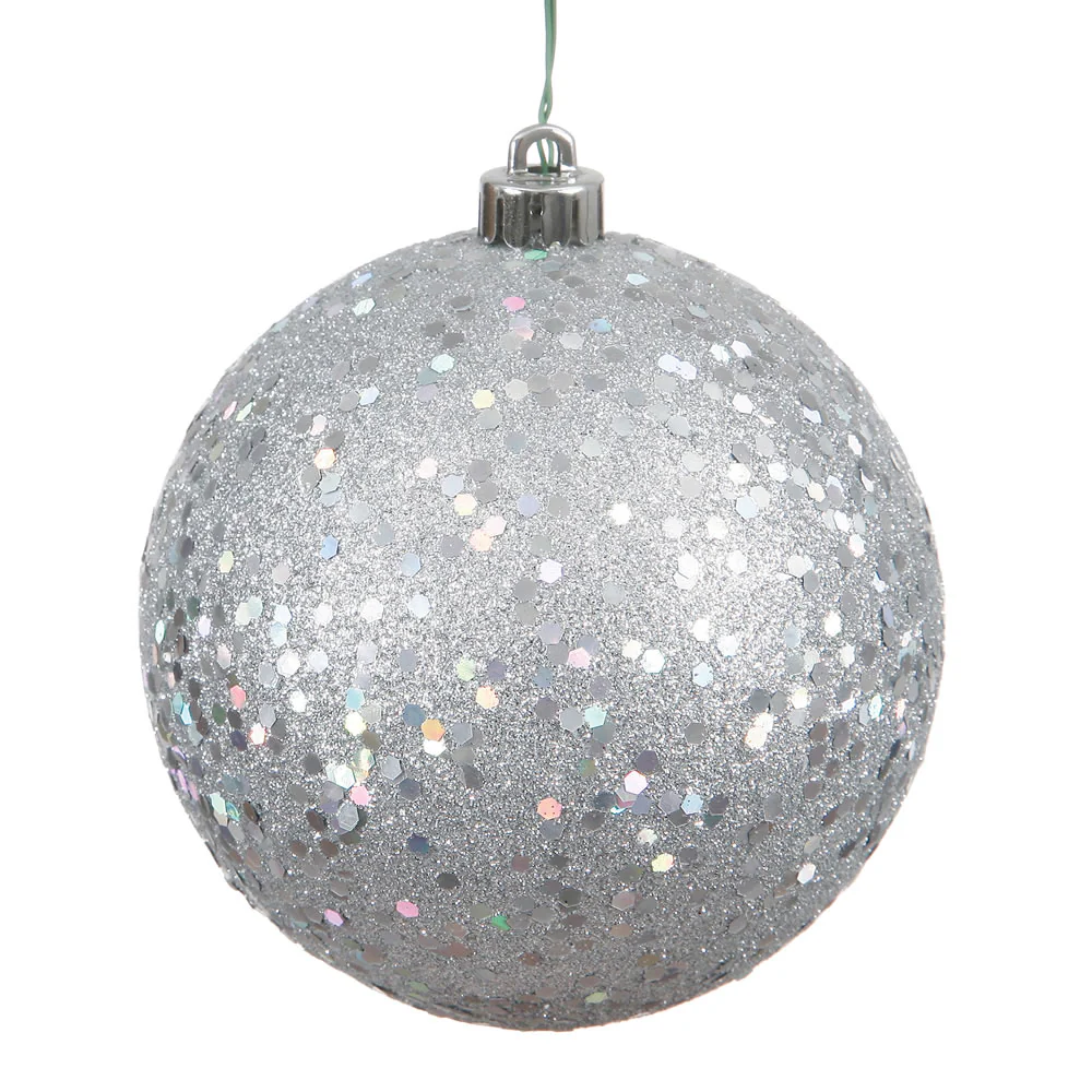 Vickerman 6 in. Silver Ball Christmas Ornament