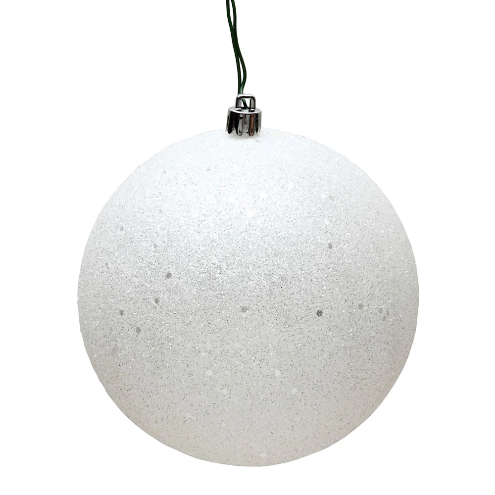 Vickerman 6 in. White Ball Christmas Ornament
