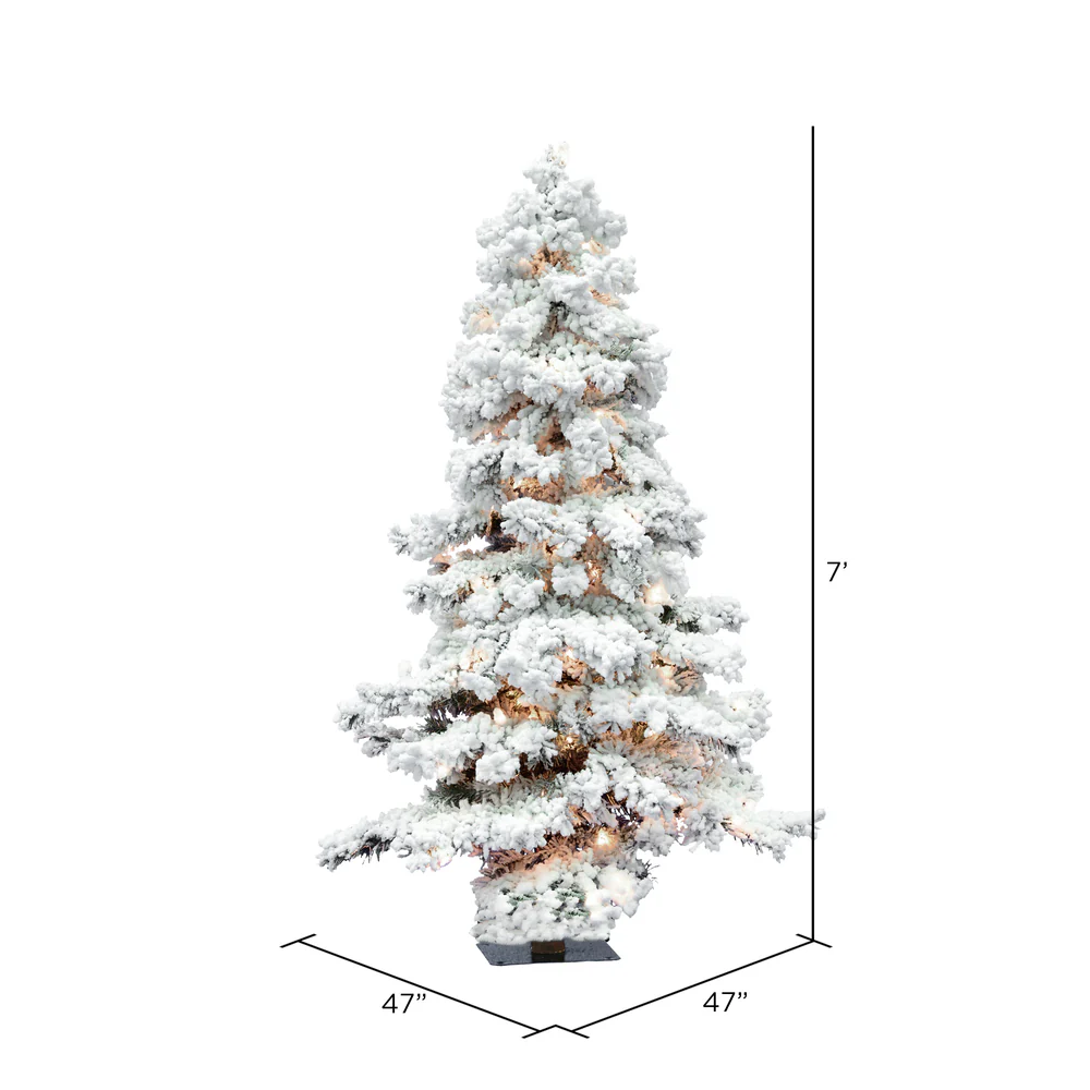 Vickerman 7ft. Flocked Spruce Artificial Christmas Tree with 400 Clear Lights - Image 3