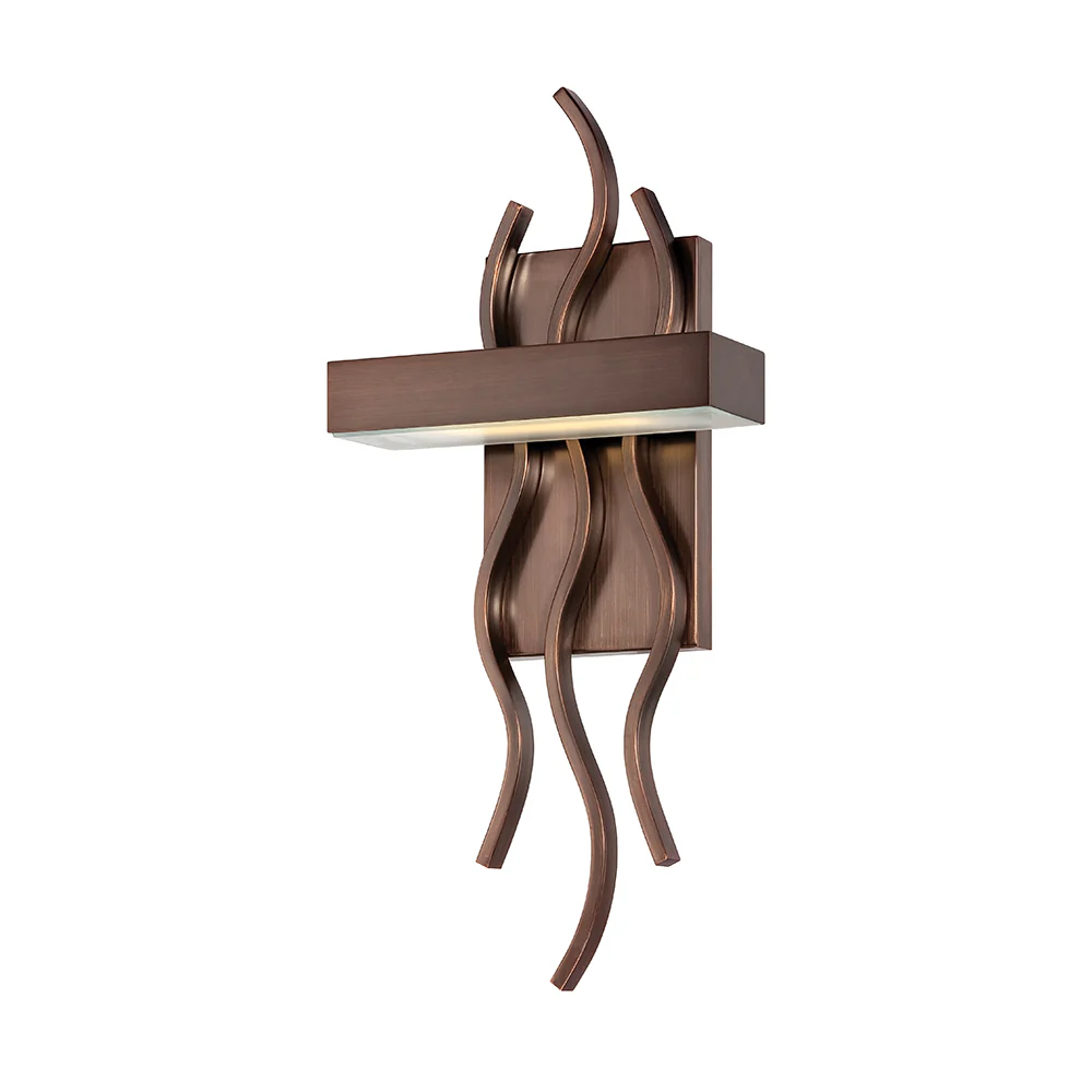 Nuvo Wave 1 Module 7.88" LED Wall Sconce in Hazel Bronze Finish